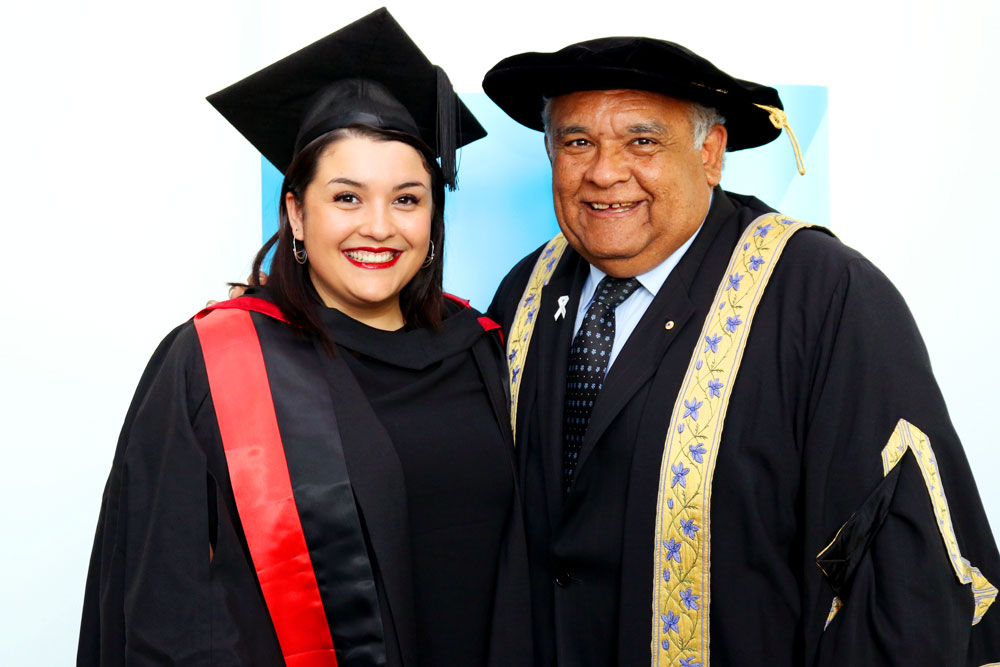 Tom Calma with his daughter